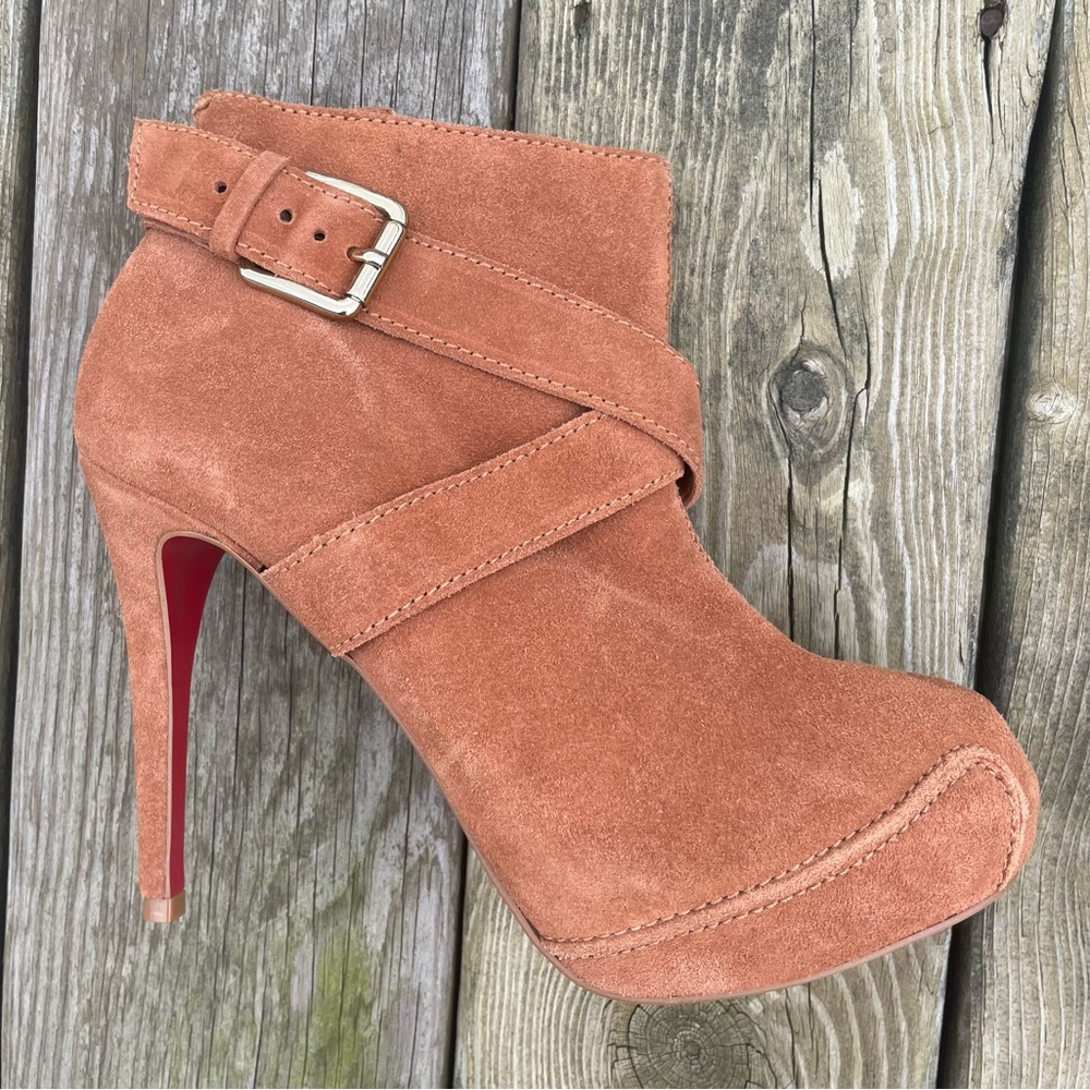 SERGIO ZELCER Suede Tan/Rust Ankle Boots Zip Stiletto Sz 10 Handmade Brazil